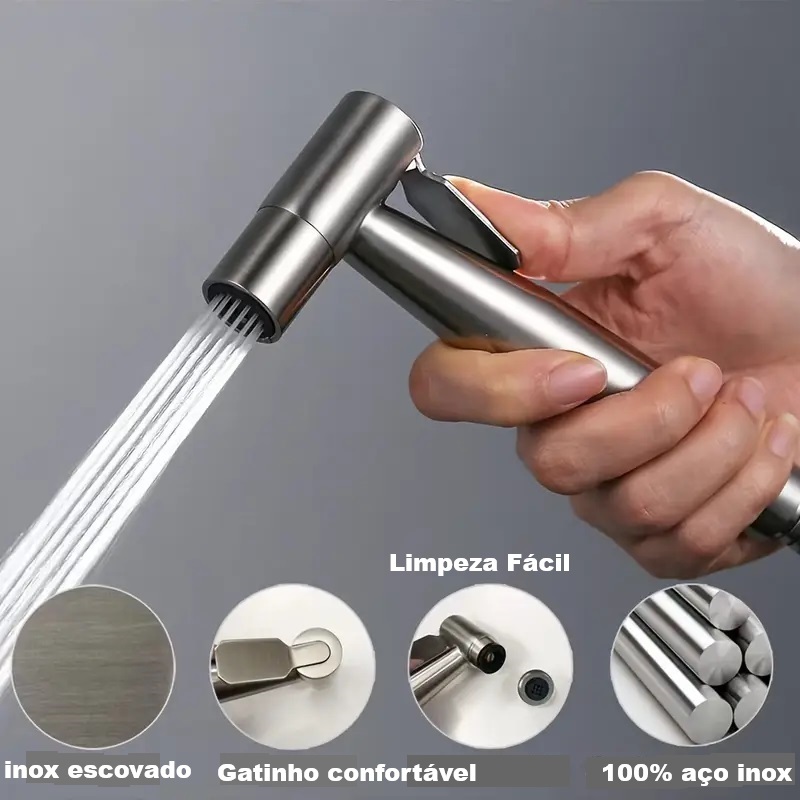 Kit de Ducha Higiênica para banheiro Bidê completa inox escovado LUXO ...