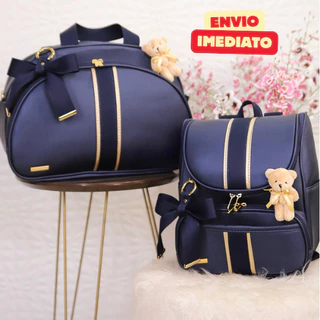 Kit Bolsa Maternidade 2 peças I Mochila Multifunção I Mamãe Bebê Luxo I Impermeável Ebaby