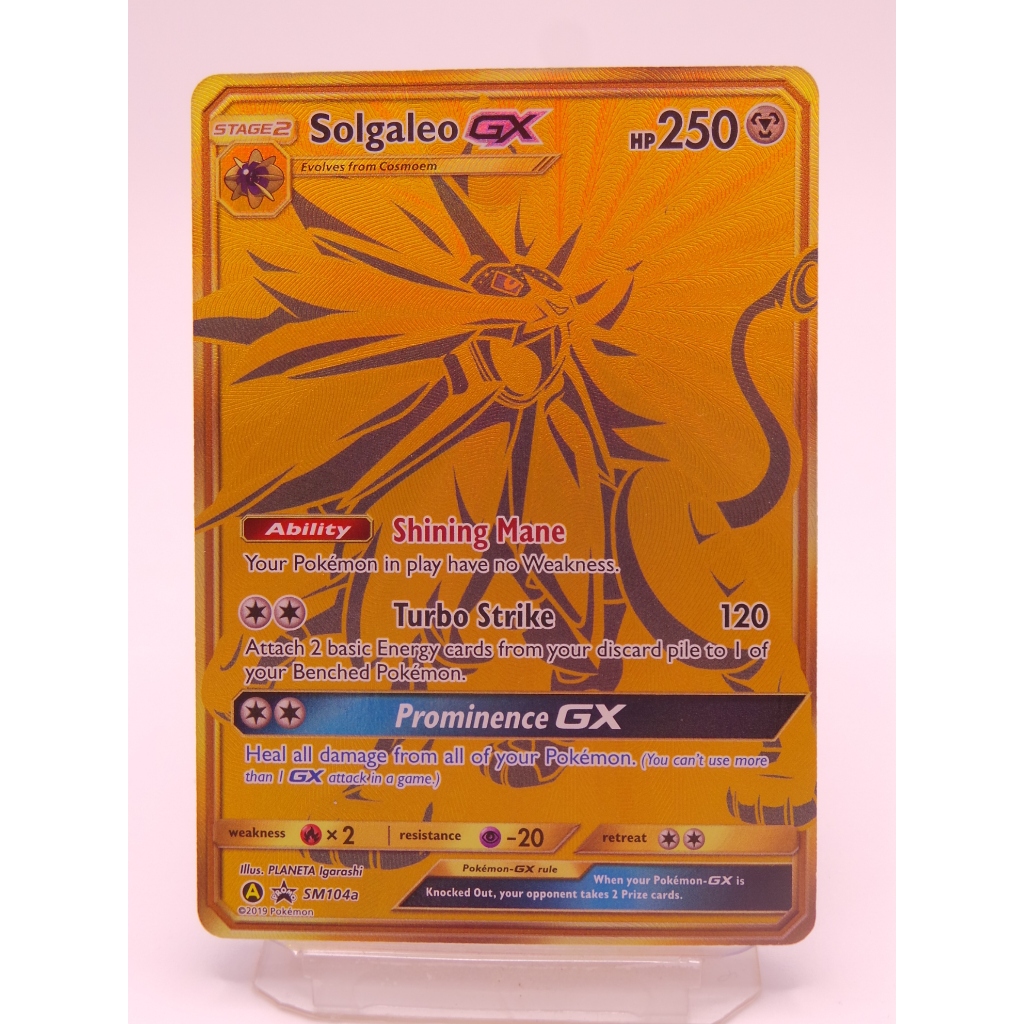 pokemon card value solgaleo gx & Lunala Cosmic Eclipse #216 CGC 9.5 GX Search your deck for up to 5 Energy cards and attach them to your Pokmon in any way you like Carta Pokmon Solgaleo-GX (SM104a/250) Promo