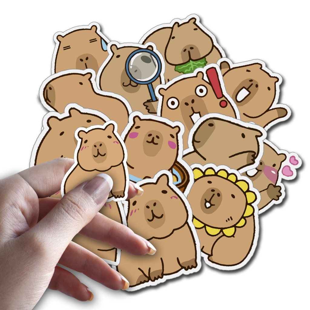 Adesivos Capivara - Pacote Figurinhas Stickers Pack Capybara ...