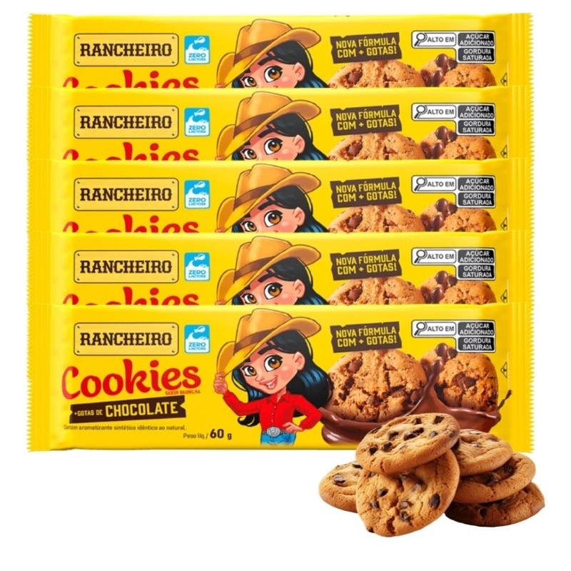 KIT COM 5 - COOKIES RANCHEIRO 60G - Zero Lactose. | Shopee Brasil
