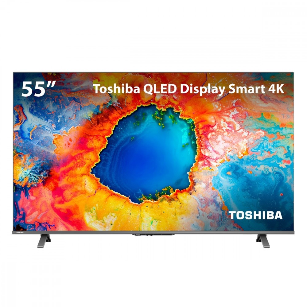 Smart Tv Toshiba 55 Polegadas QLed 4K Ultra HD Display Google TV TB035M ...