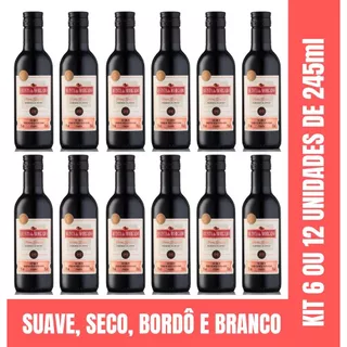 Kit Mini Vinho 6 ou 12 Tinto Suave Seco Branco Bordô Quinta do Morgado 245ml Atacado Brindes Lembrancinhas Casamento