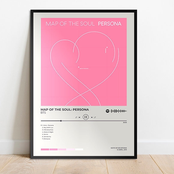 Quadro Placa MDF Spotify BTS Love Yourself Answer Love Yourself