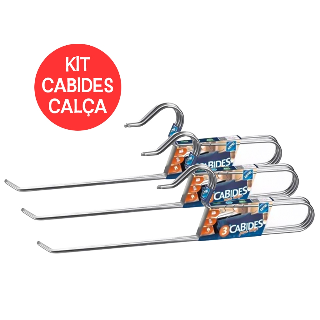 Kit Cabide Multifuncional para Calças de Inox 38cm - Arthi | Shopee Brasil