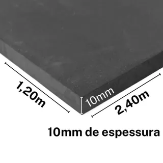 Placa de EVA GRANDE 2,40m x 1,20m - 10mm PRETO - Total 2,88m²