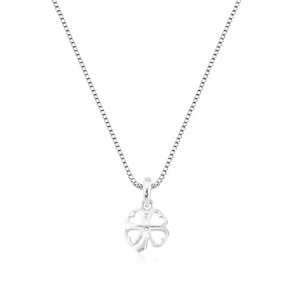 Colar Trevo 4 Folhas de Prata 925 Legítima Zircônia | Shopee Brasil