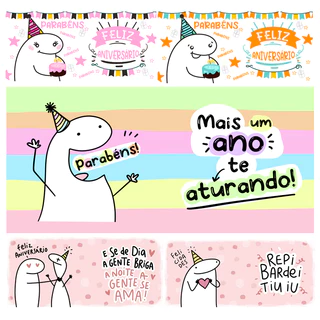 KIT 15 Artes Impressa Flork Aniversário Humor | Imagens prontas para estampar Canecas | Sublimação | Presente
