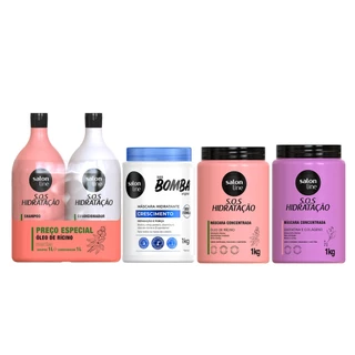 Kit Cronograma capilar + Shampoo e Condicionador Turbinado 1L Salon Line