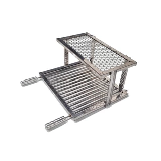 Grelha Parrilla Inox Uruguaia Com Grelha Auxiliar Para Churrasco