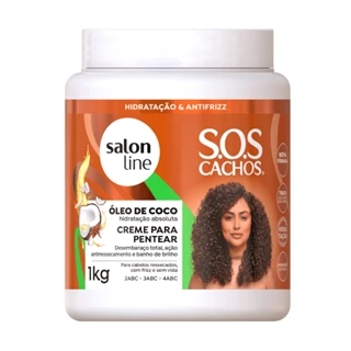 Creme para Pentear SOS Cachos Coco Tratamento Profundo Salon Line 1kg em Oferta na Shopee