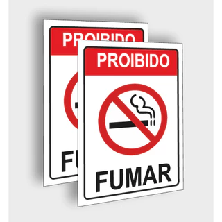 Placas de sinalização proibido fumar kit com varias unidades com dupla face no verso 20x15 cm