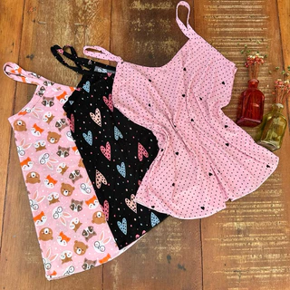 Kit de Blusa Regata Liganete Alça Fina Feminino Dia a Dia Confortável Malha Fria