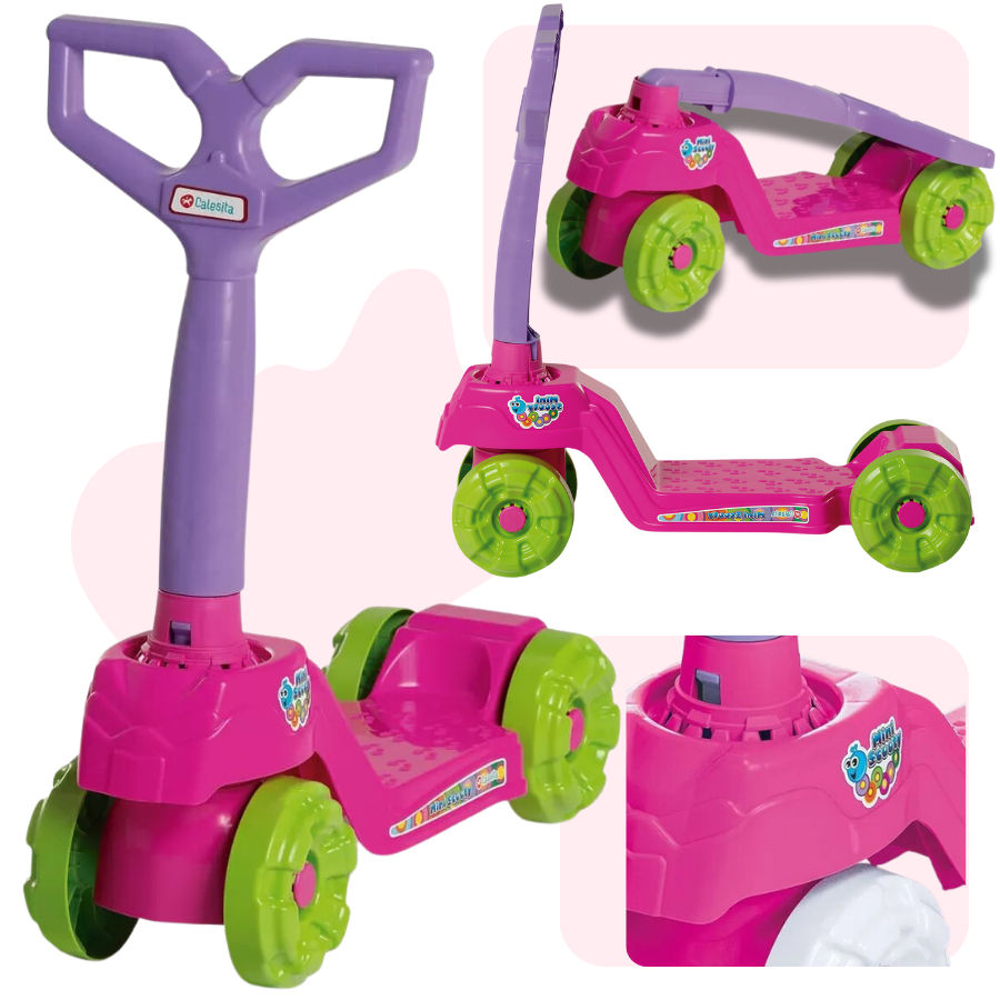 patinete infantil 4 rodas menina patinete infantil de plástico rosa 2 ...