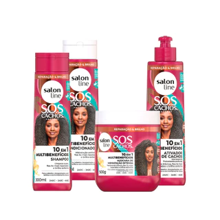 Kit SOS Cachos + Poderosos com Ativador e Máscara Salon Line