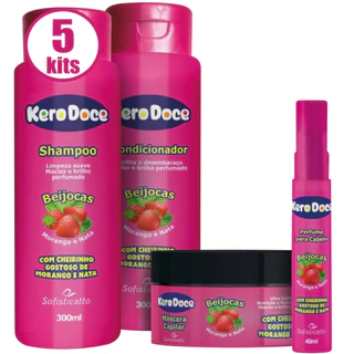 5 KIT CAPILAR KERO DOCE BEIJOCAS SOFISTICATTO COSMETICOS HIDRONUTRIÇÃO E MACIEZ