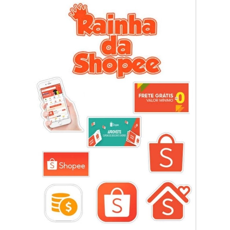 Topo de bolo Rainha da shopee Topper de bolo personalizado com o tema ...