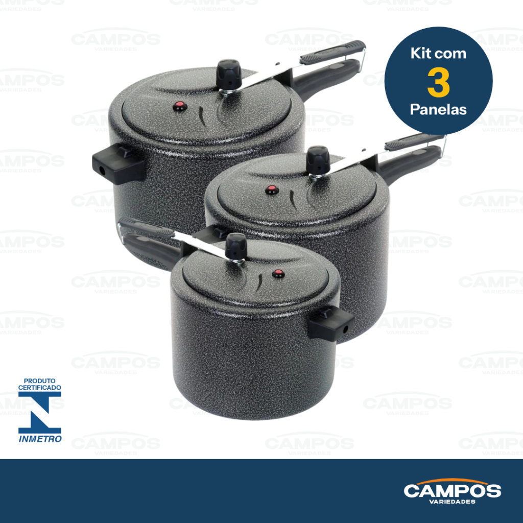 KIT COM 3 PANELAS DE PRESSÃO ASJ PRETA CRAKEADA VÁRIOS KITS + ENVIO ...