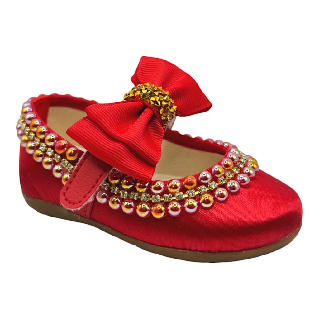 Sapatilha Infantil Branca De Neve Vermelha Vermelho Natal Meninas