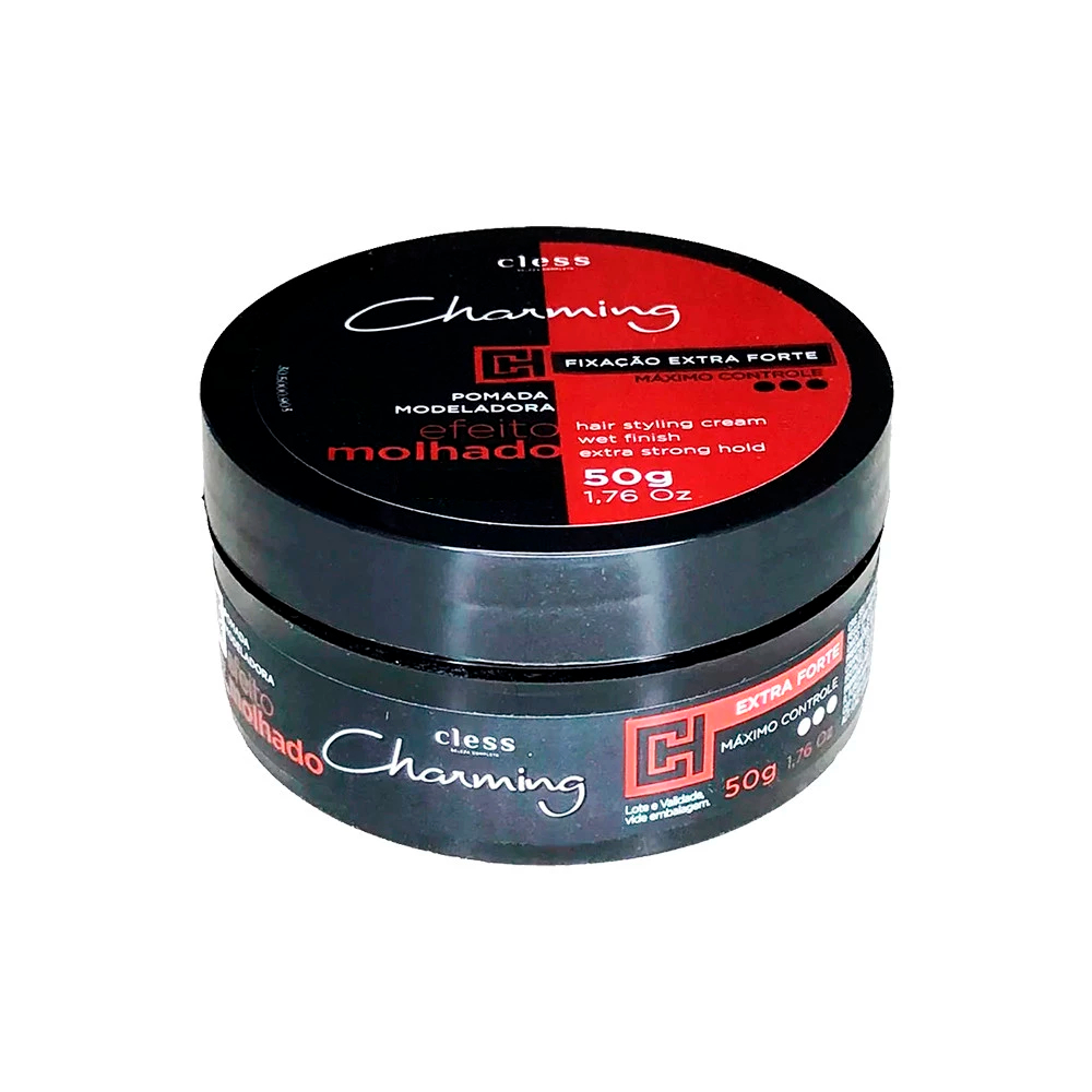 Charming Pomada Modeladora Extra Forte Efeito Molhado 50g | Shopee Brasil