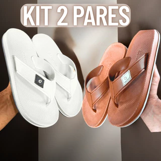 Kit 2 Pares Chinelo de Dedo Masculino Antiderrapante - Verão