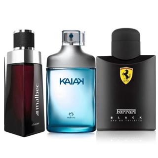 Kit 3 Perfumes Masculino - Malbec + Kaiak + Ferrari Black - 100ml cada em Oferta na Shopee