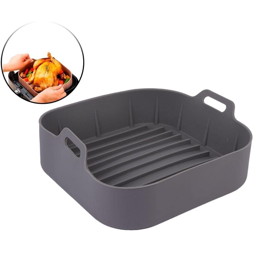 LYOR - Forma de Silicone Air Fryer Antiaderente Quadrada 21cm Resistente