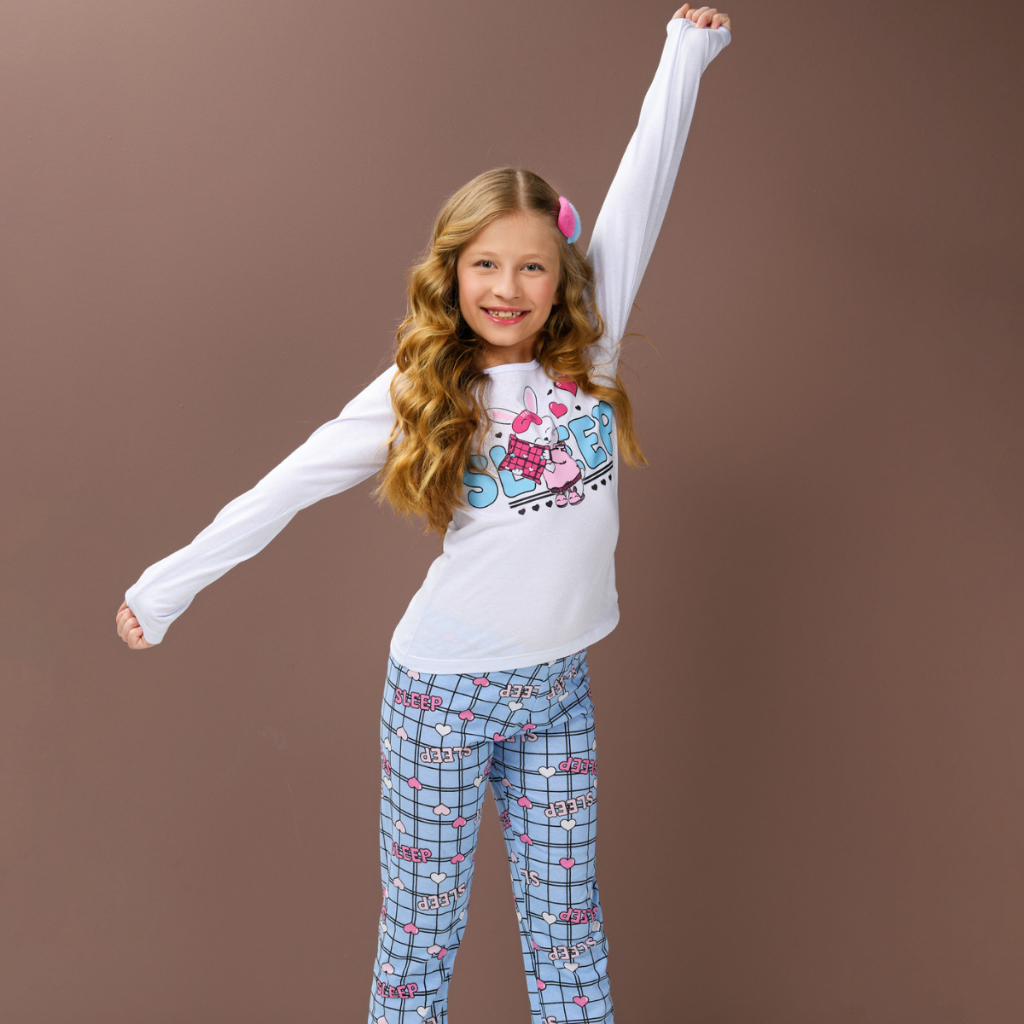Pijama Infantil Menina Inverno Algodão Manga Longa 01 ao 14 em Oferta na Shopee