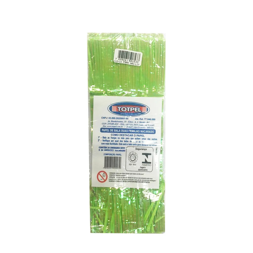 PAPEL DE BALA DUAS FRANJAS  C/ 24 TOTPEL SEDA NACARADO VERDE em Oferta na Shopee
