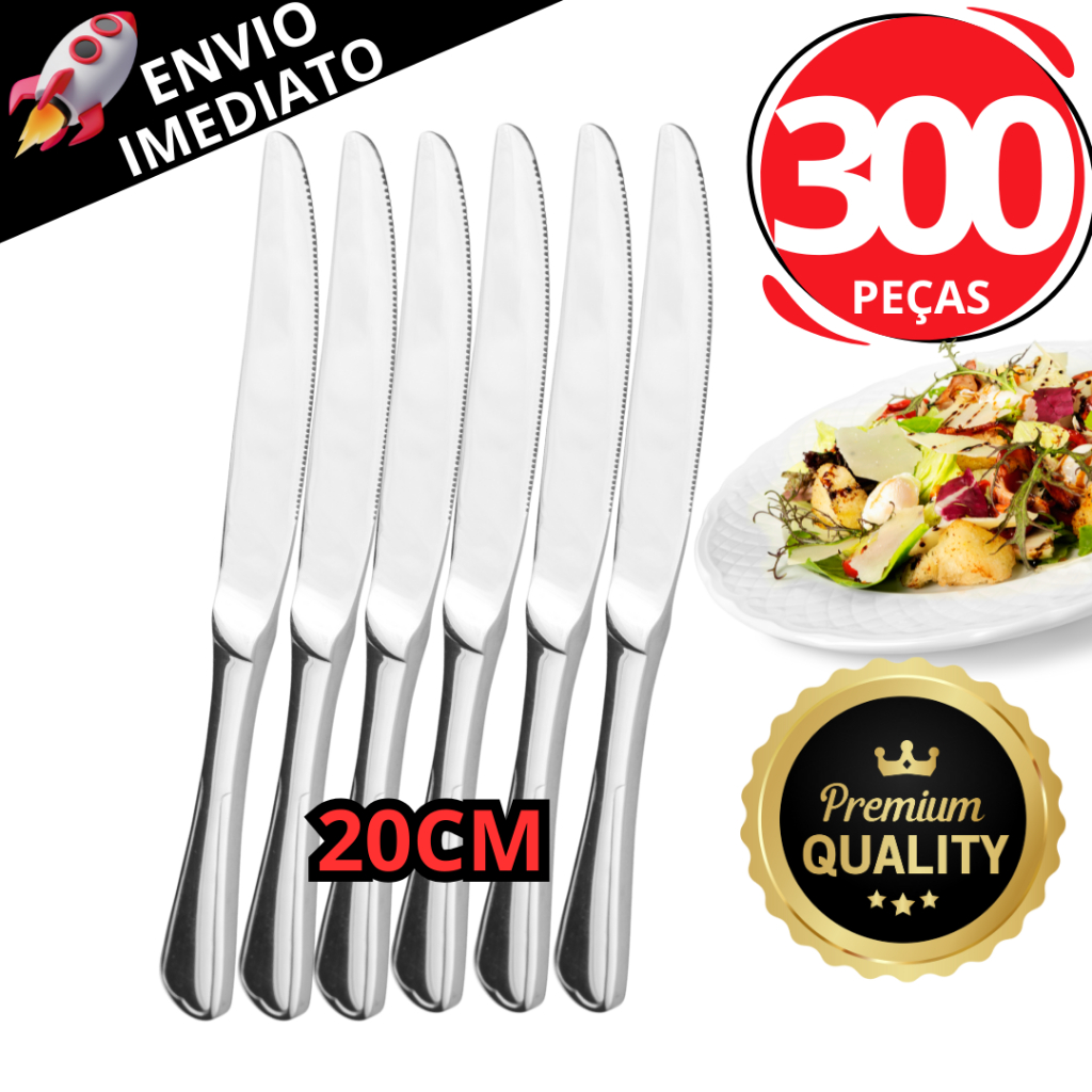Kit Talheres 300 Faca Em inox Premium Com Serra Facas Churrasco ...