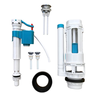 KIT MECANISMO COMPLETO BOTAO DESCARGA DUPLO CAIXA ACOPLADA MODELO UNIVERSAL ACIONAMENTO SUPERIOR