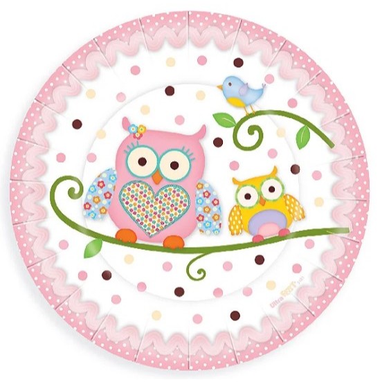 Pratos Decorados / Descartaveis Chá de Bebê Azul / Rosa - Pct com 8 ...