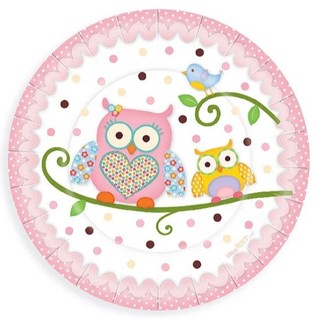 Pratos Decorados / Descartaveis Chá de Bebê Azul / Rosa - Pct com 8 ...