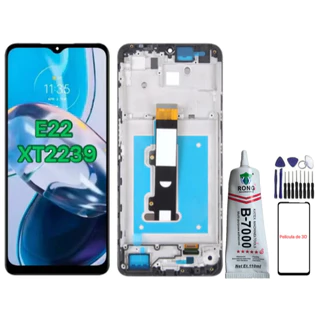 Tela Frontal Touch Display Compativel E22 E22i Xt2239 Xt2239-10 Sem Aro E Com Aro