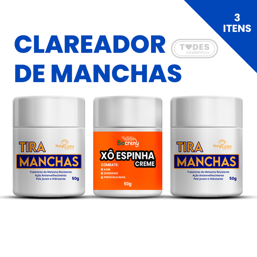 Kit 2 Pomadas clareadora Tira Manchas anti-rugas e melasmas + Pomada xó ...
