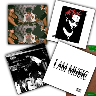 Kit com 4 quadros Playboi Carti i AM MUSIC, DIE LIT WLR, whole lotta red 20x20
