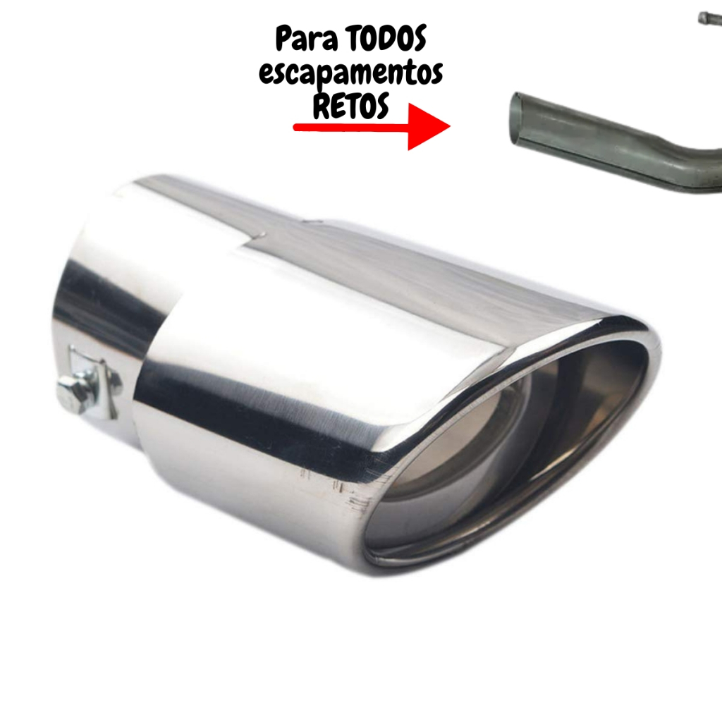 Ponteira Escapamento Aço Inox Saída 3 Polegadas Encaixe Universal ...