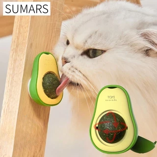Kit 4-1 Abacate De Brinquedo Para Gatos Com Catnip Erva Gato Natural Bola de Lamber Limpeza dos Dentes Lanche
