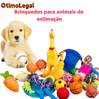 Kit 10/6 Brinquedos Mordedores Cachorro Filhote Anti-stress Pet Ranger os dentes Limpeza da