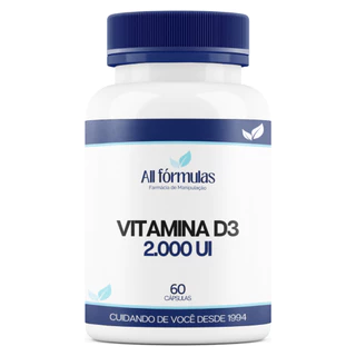 Vitamina D3 2.000 UI - 60 Cápsulas - Pura