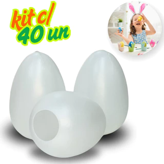 Kit 40un Ovinhos de Páscoa Branco para Colorir e Rechear, Casquinha de Páscoa em Oferta na Shopee