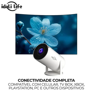 Projetor 4K HD 150" Multimídia Compatível com Celular, TV Box, PC, Wi-Fi e Bluetooth Bivolt IDALI LIFE