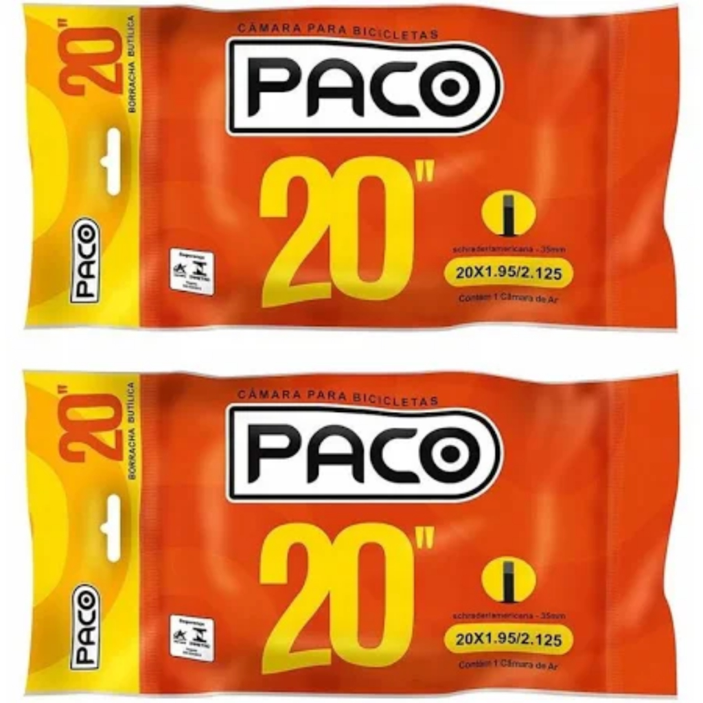 Par Camara De Ar Bicicleta Aro 20 Paco Bike Bmx Cross Mtb