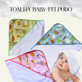 Toalha de banho baby nenê felpuda várias estampas menino menina em Oferta na Shopee
