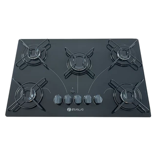 Fogão Cooktop 5 Bocas a Gás Ultra Chama 127V/220V Bivolt Acendimento Automático Vidro Braslar