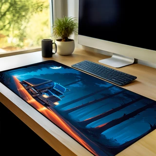 Mouse Pad Caminhão Gamer Antiderrapante Grande 70x35 80x35 90x40 90x50 cm Borda Costurada