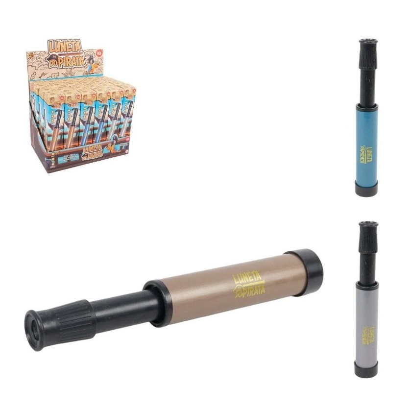 Boland - 74313 - Telescopio pirata, tamaño 18 a 32 cm, diámetro 4 cm, de plástico, telescopio extensible, bucanero, marinero, juguete, accesorio