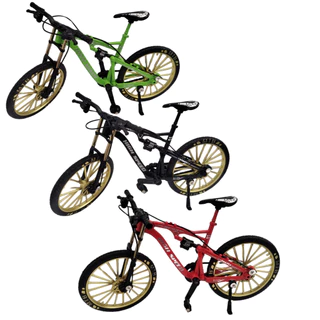 Bicicleta Mountain Dourado Bike Brinquedo Miniatura Metal Retro Speed MTB