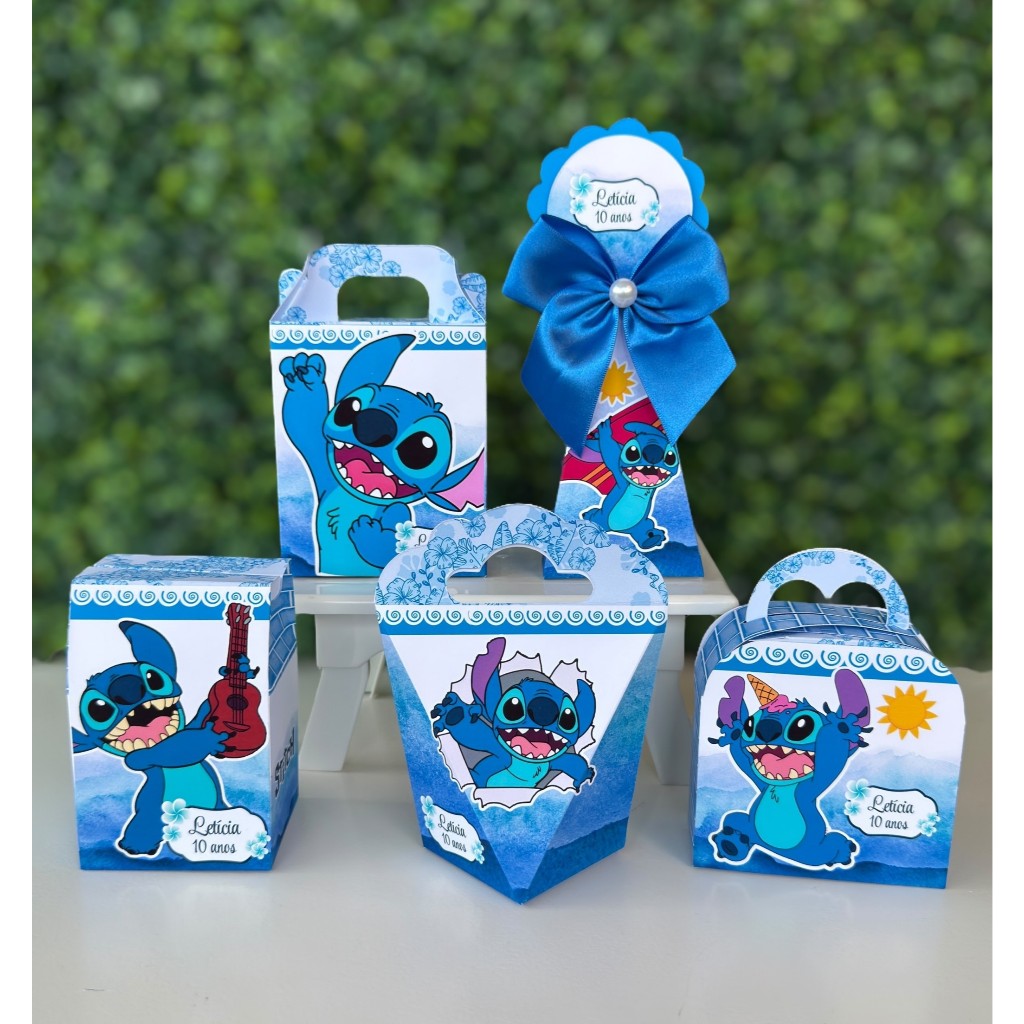PEGUE E MONTE - Kit 20 a 50 Personalizados Stitch I Stith Azul ...