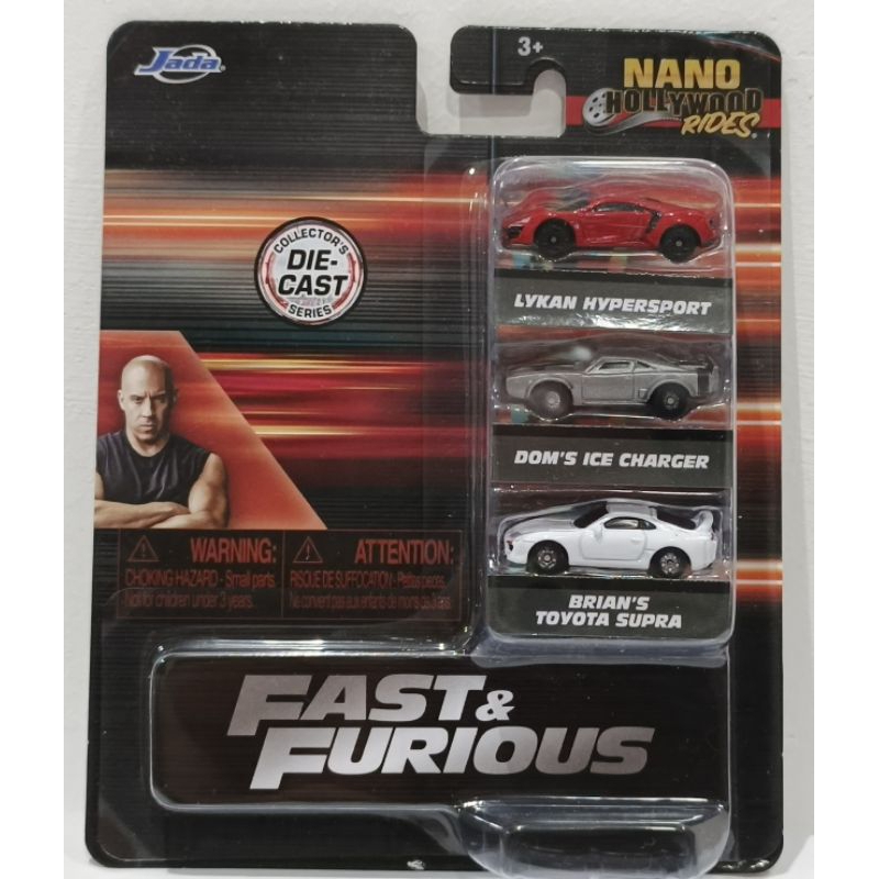m*h様 Fast & Furious ミニカー 3台セット Pack 3 Miniaturas Fast and Furious - Nano Hollywood Rides - 4 cm
